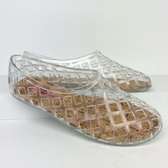 Jellypop Jelly Cork Shoes Netted Summer Flats Viral Y2k - Picture 2 of 6